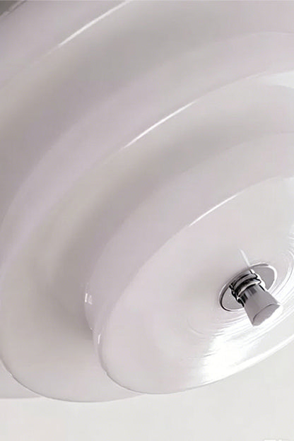 Ziggurat Horizon Glass Ceiling Light showcasing a three-tiered glass shade with a polished chrome collar.