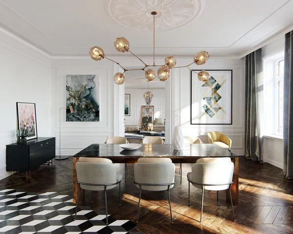 Modern-style Sputnik Glass Branch Chandelier