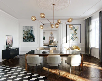 Modern-style Sputnik Glass Branch Chandelier