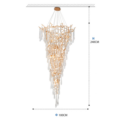 Cecily Crystal Branch Chandelier H 94.49" - Ineffable Lighting