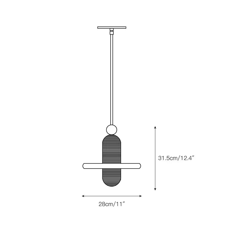 Alabaster Comet Pendant Lamp - D 28cm x H 31.5cm / ∅ 11″ x H 12.4″BlackWarm Lighteverlamps