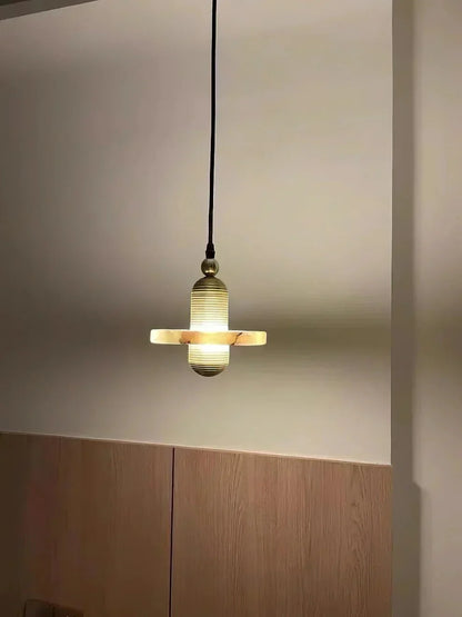 Alabaster Comet Pendant Lamp - D 28cm x H 31.5cm / ∅ 11″ x H 12.4″BlackWarm Lighteverlamps
