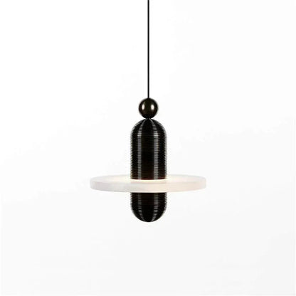 Alabaster Comet Pendant Lamp - D 28cm x H 31.5cm / ∅ 11″ x H 12.4″BlackWarm Lighteverlamps