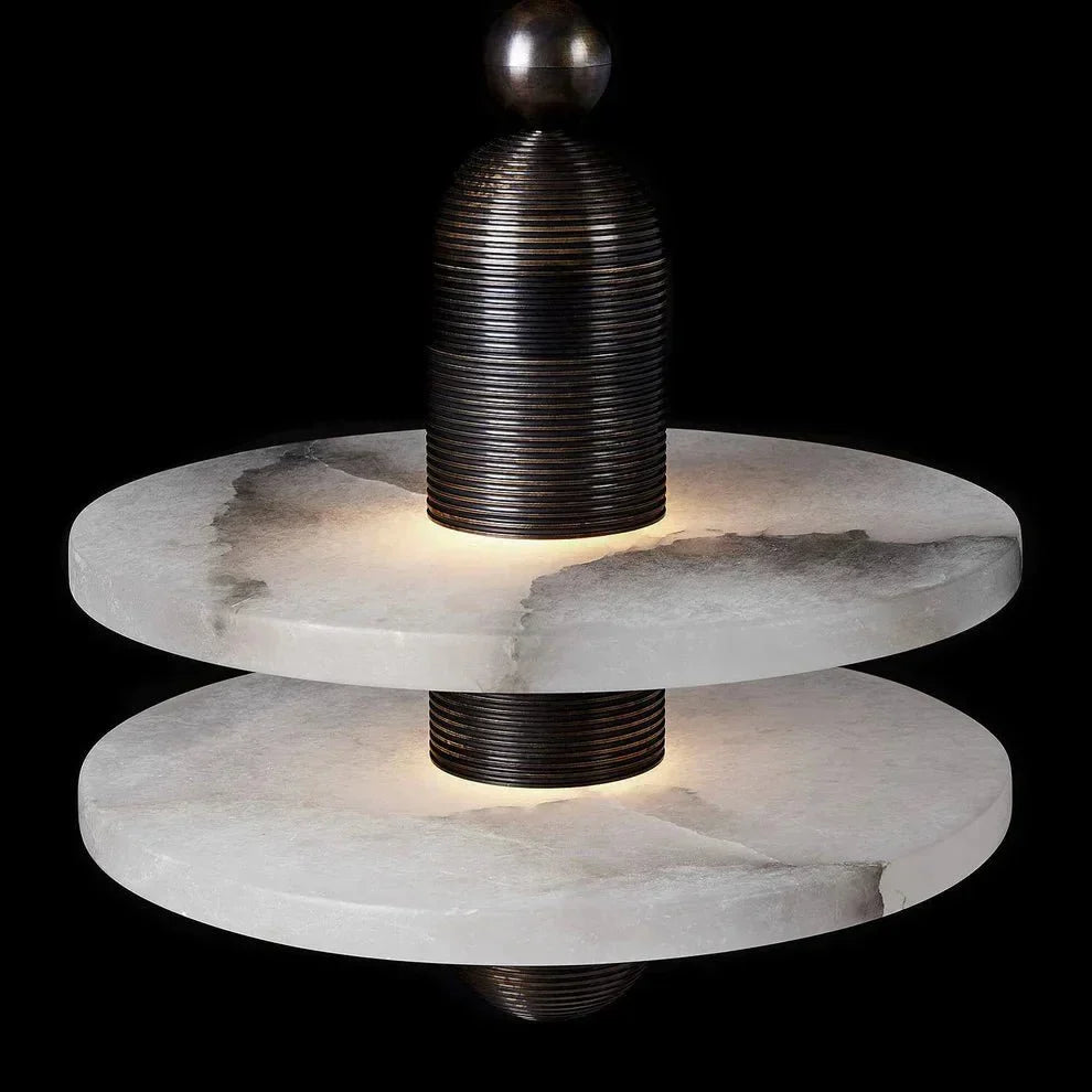 Alabaster Comet Pendant Lamp - D 28cm x H 31.5cm / ∅ 11″ x H 12.4″BlackWarm Lighteverlamps