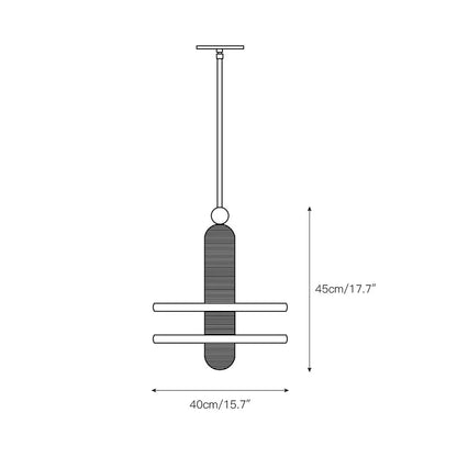 Alabaster Comet Pendant Lamp - D 28cm x H 31.5cm / ∅ 11″ x H 12.4″BlackWarm Lighteverlamps
