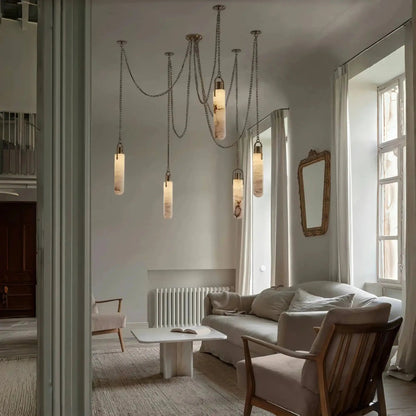 Alabaster Flint 5 Light LED Multi-Drop Pendant