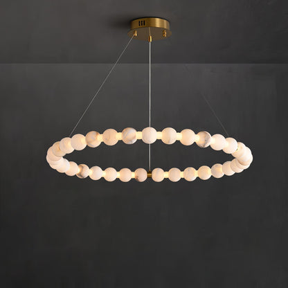 Alabaster Orb Ring Chandelier - ∅ 31.5″ x H 2.4″Gold & WhiteWarm Lighteverlamps