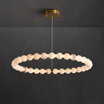 Alabaster Orb Ring Chandelier - ∅ 39.4″ x H 2.4″Gold & WhiteWarm Lighteverlamps