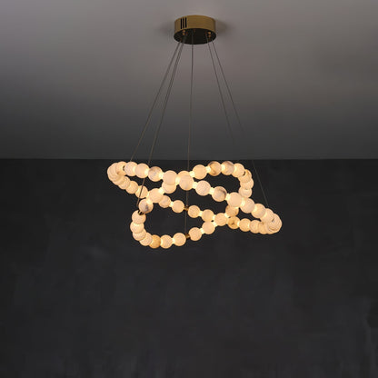 Alabaster Orb Ring Chandelier - ∅ 31.5″ x H 2.4″Gold & WhiteWarm Lighteverlamps