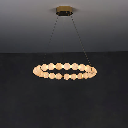 Alabaster Orb Ring Chandelier - ∅ 31.5″ x H 2.4″Gold & WhiteWarm Lighteverlamps