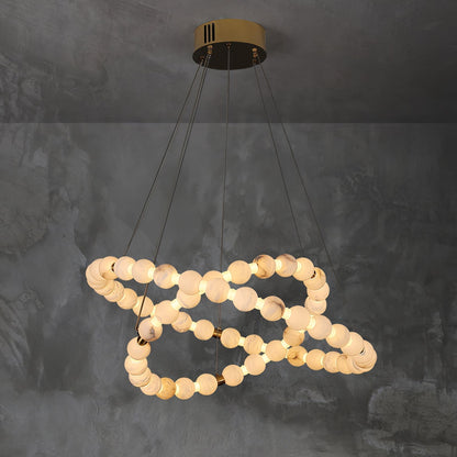 Alabaster Orb Ring Chandelier - ∅ 23.6″ x H 2.4″Gold & WhiteWarm Lighteverlamps