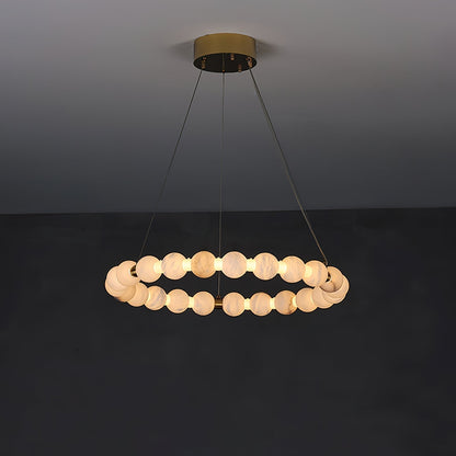 Alabaster Orb Ring Chandelier - ∅ 23.6″ x H 2.4″Gold & WhiteWarm Lighteverlamps