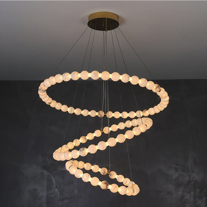 Alabaster Orb Ring Chandelier - ∅ 23.6″ x H 2.4″Gold & WhiteWarm Lighteverlamps