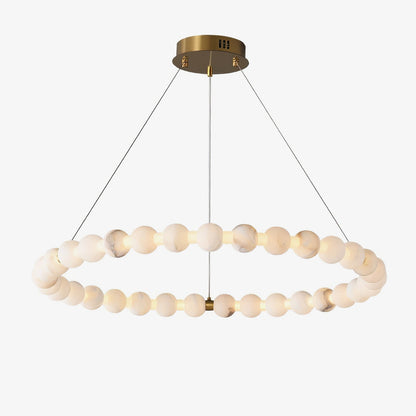 Alabaster Orb Ring Chandelier - ∅ 23.6″ x H 2.4″Gold & WhiteWarm Lighteverlamps