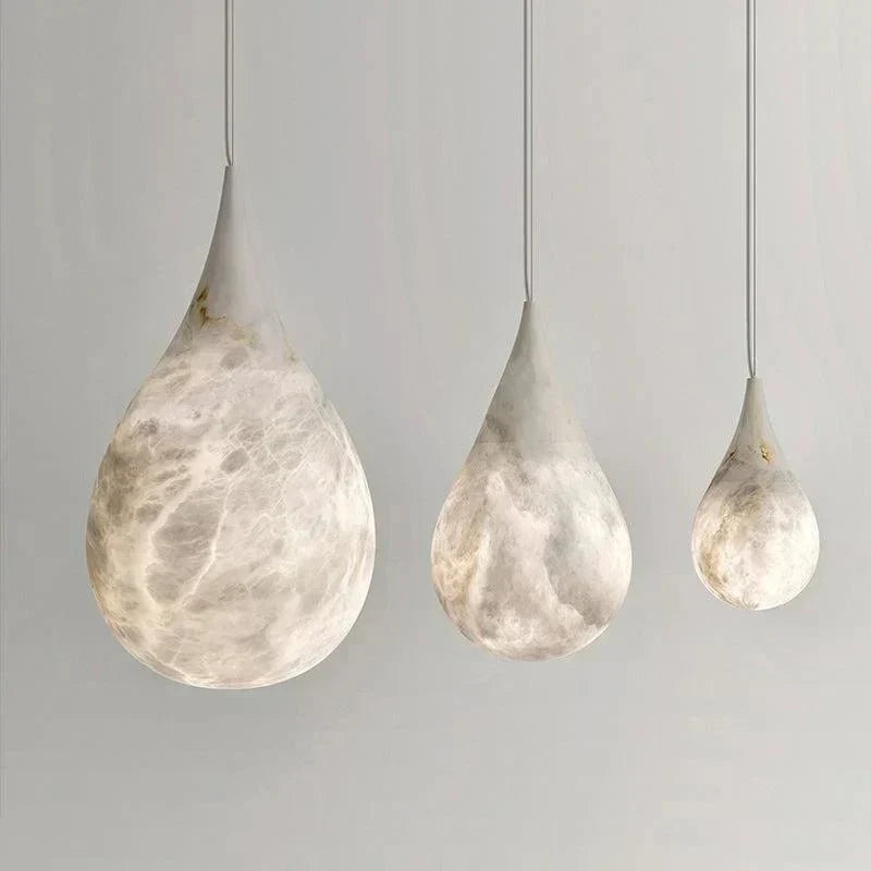 Alabaster Rain Pendant Lighting, Dining Table Pendant - 7" D x 13.4" HEverlamps
