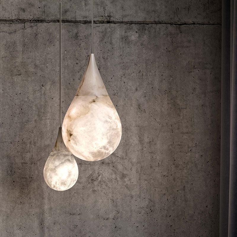 Alabaster Rain Pendant Lighting, Dining Table Pendant - 7" D x 13.4" HEverlamps