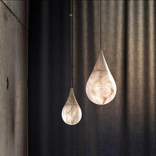 Alabaster Rain Pendant Lighting, Dining Table Pendant - 7" D x 13.4" HEverlamps