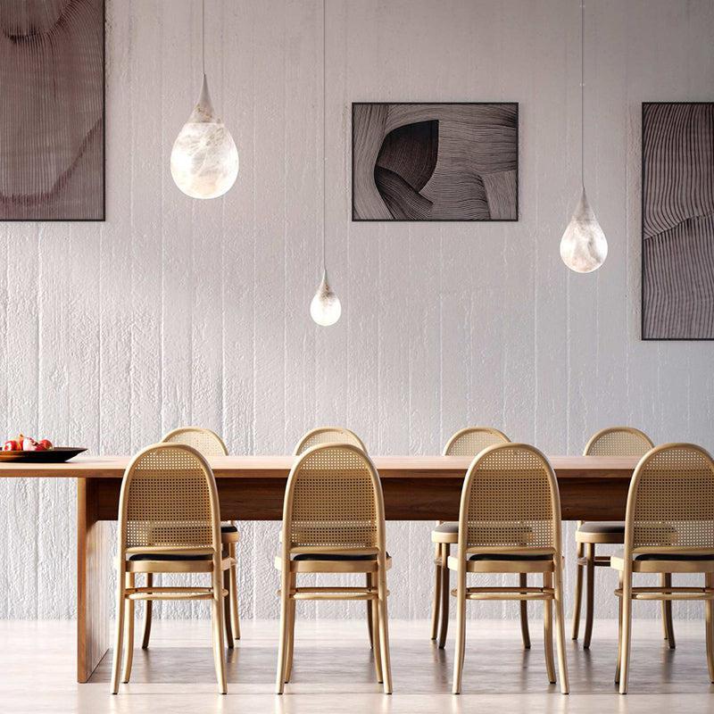 Alabaster Rain Pendant Lighting, Dining Table Pendant - 7" D x 13.4" HEverlamps