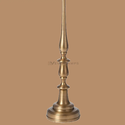 Alden Antique Brass Floor Lamp with Black Fabric Shade