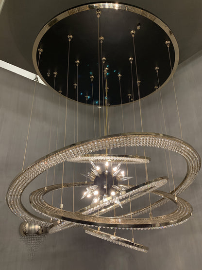 Aleron Crystal Ring Sputnik Chandelier - 24"w x 26"heverlamps