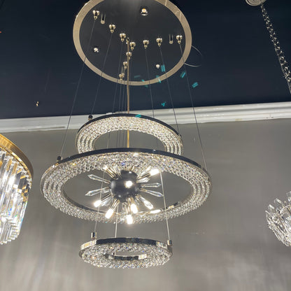 Aleron Crystal Ring Sputnik Chandelier - 24"w x 26"heverlamps