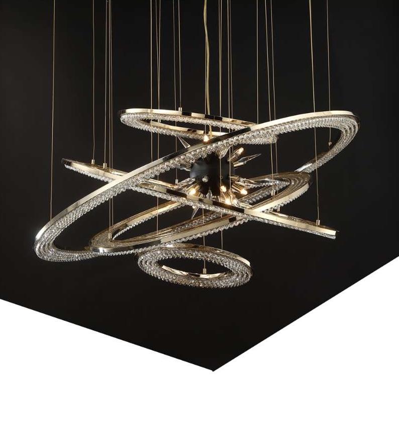 Aleron Crystal Ring Sputnik Chandelier - 24"w x 26"heverlamps