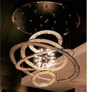 Aleron Crystal Ring Sputnik Chandelier - 47"w x 47"heverlamps