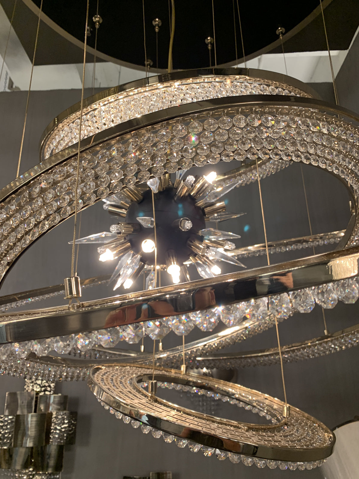 Aleron Crystal Ring Sputnik Chandelier - 24"w x 26"heverlamps