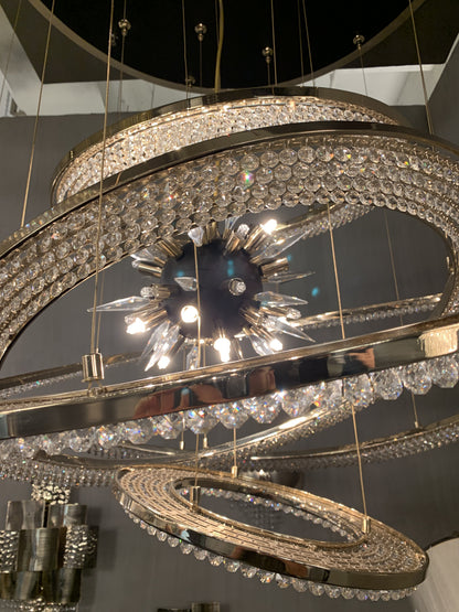 Aleron Crystal Ring Sputnik Chandelier - 24"w x 26"heverlamps