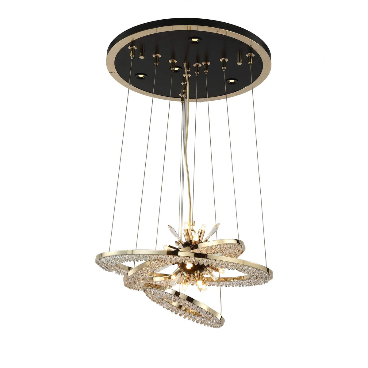 Aleron Crystal Ring Sputnik Chandelier - 24"w x 26"heverlamps