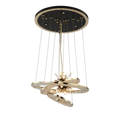 Aleron Crystal Ring Sputnik Chandelier - 24"w x 26"heverlamps