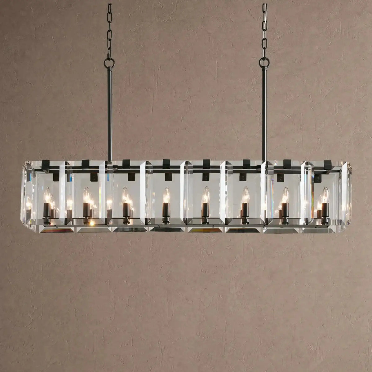 Amaya Rectangular Chandelier 12/16 Light - 16-Light / Black