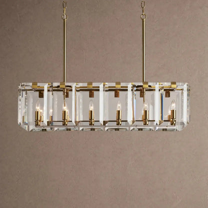 Amaya Rectangular Chandelier 12/16 Light - 12-Light / Brass