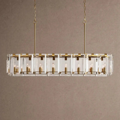 Amaya Rectangular Chandelier 12/16 Light - 16-Light / Brass