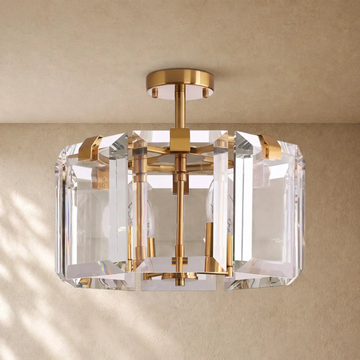 Amayya 4-Light Flushmount - Brass