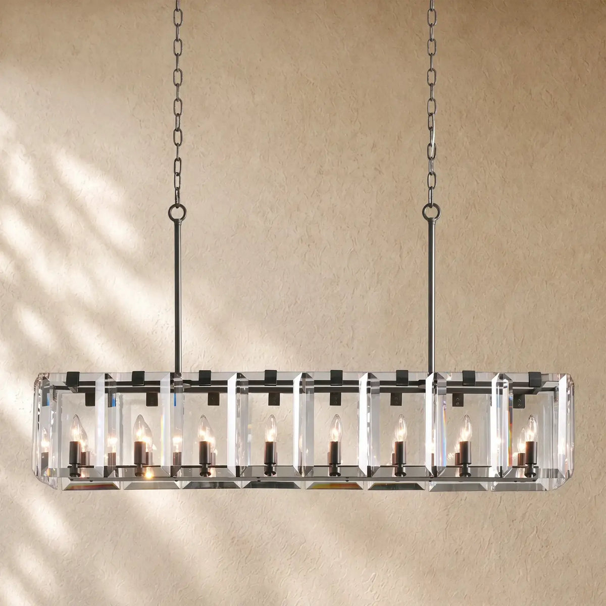 Amayya Rectangular Chandelier - BRONZE / 16 LIGHT