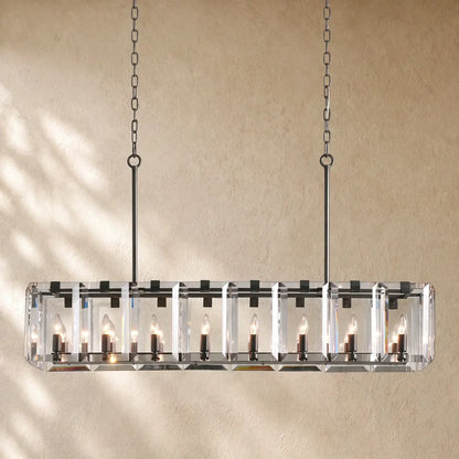 Amayya Rectangular Chandelier - BRONZE / 16 LIGHT