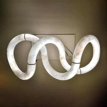 Ametris Alabaster Chandelier Light - L30.7"(79cm) x W21.6"(55cm) x H70.5"(178cm)Warm White (3000K)everlamps