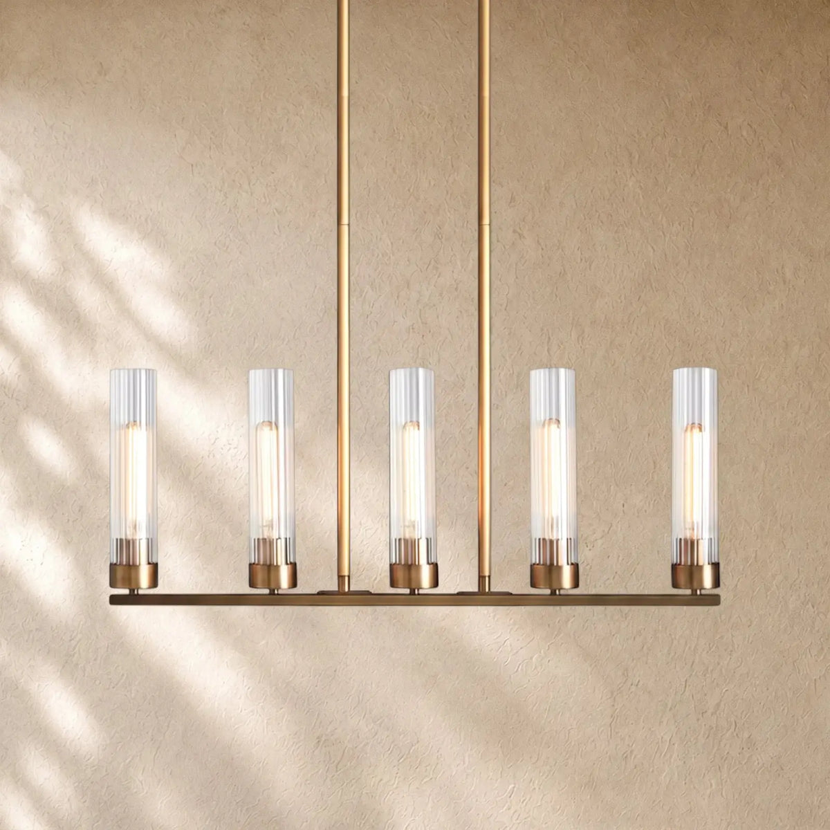 Andreass Linear Chandelier - 5-Light / Brass