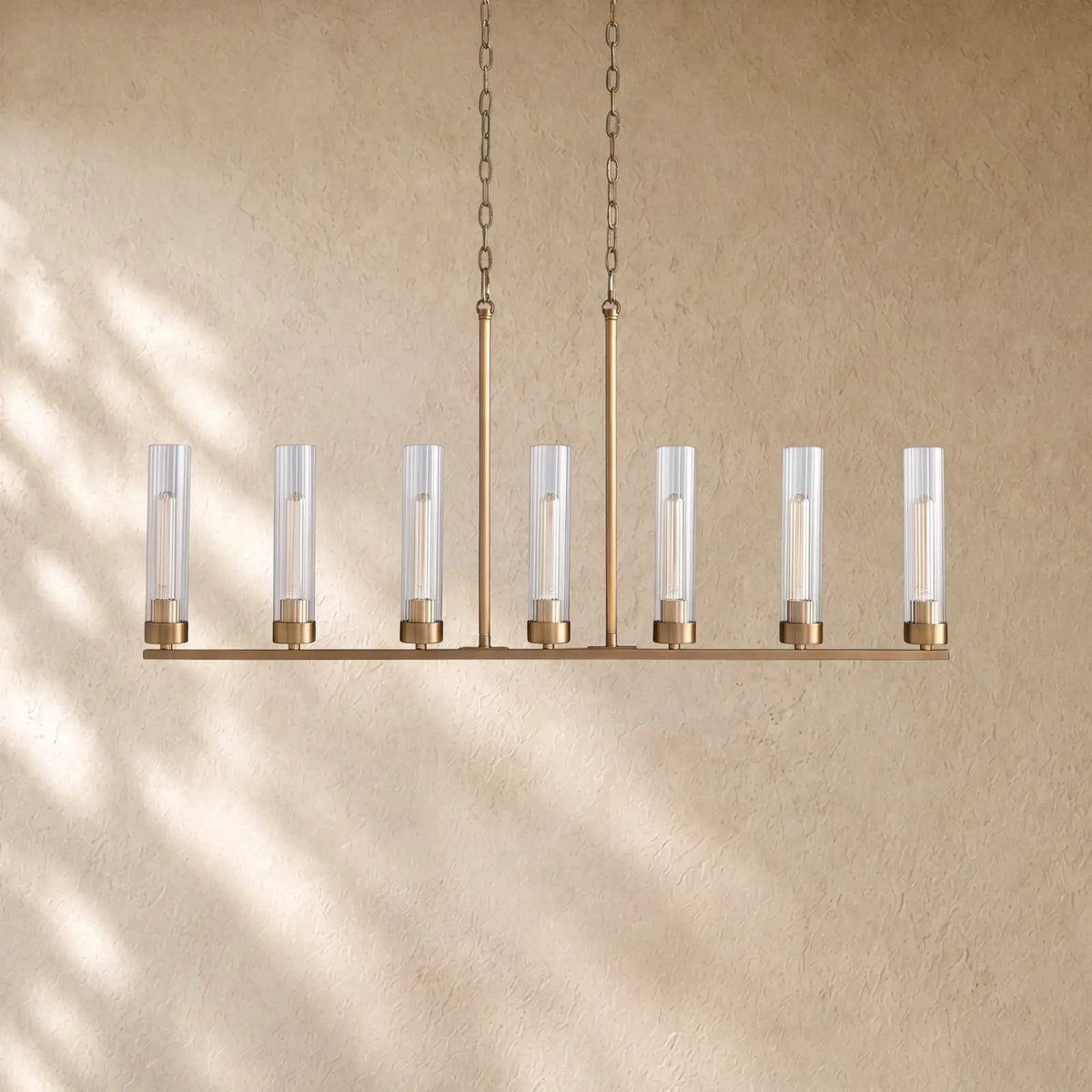 Andreass Linear Chandelier - 7-Light / Brass