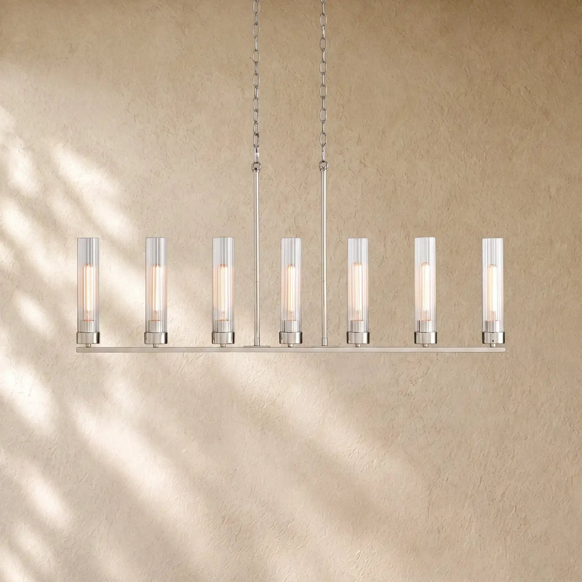 Andreass Linear Chandelier - 7-Light / Nickel