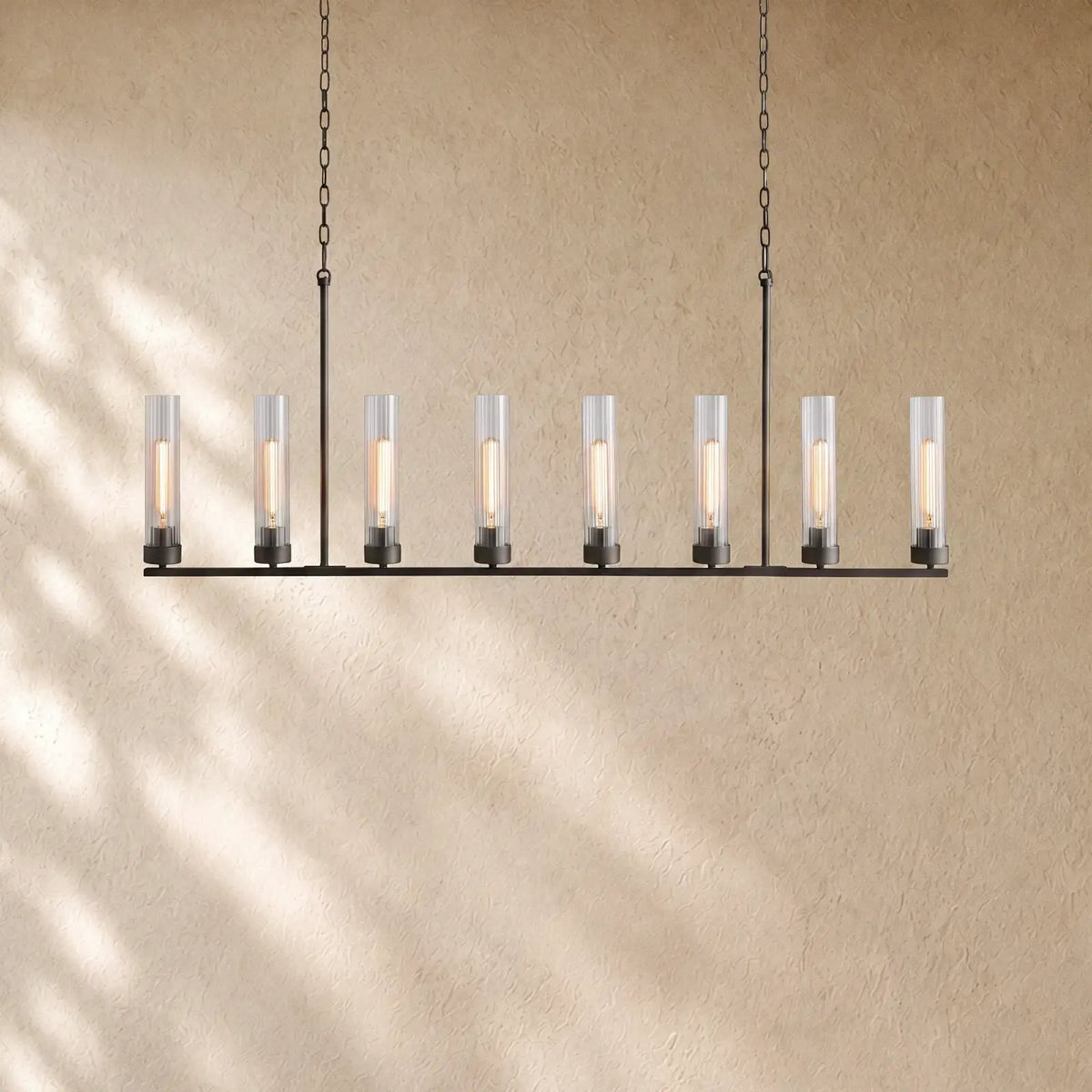 Andreass Linear Chandelier - 8-Light / Black