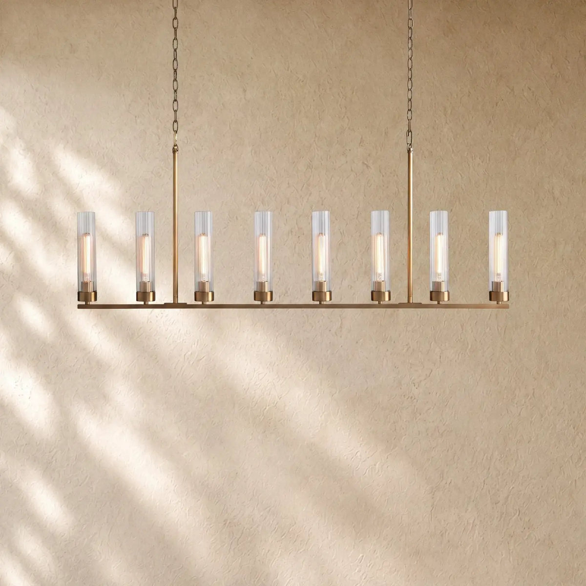 Andreass Linear Chandelier - 8-Light / Brass
