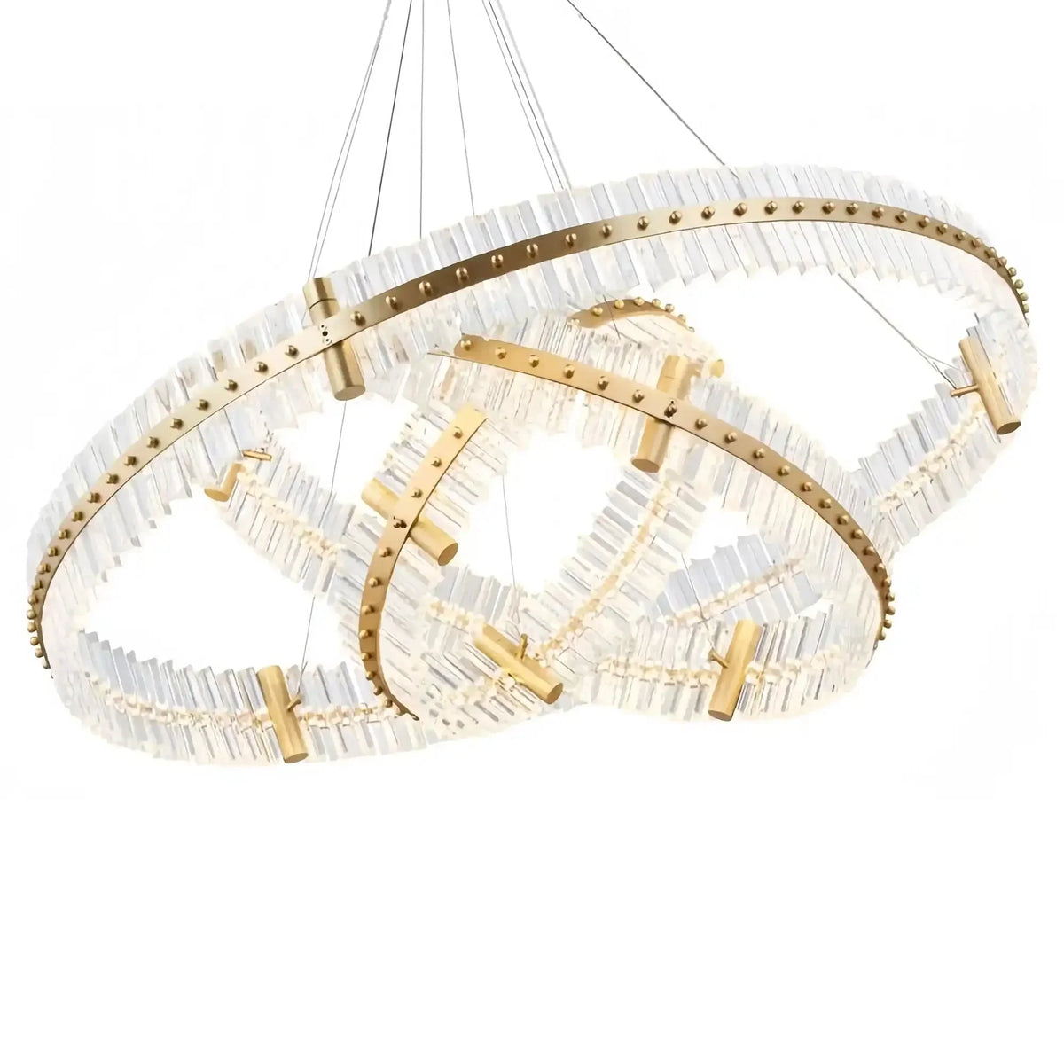 Aquinox 3 - Tier Round Crystal Ring LED Chandelier - 28" DiameterPolished Nickeleverlamps