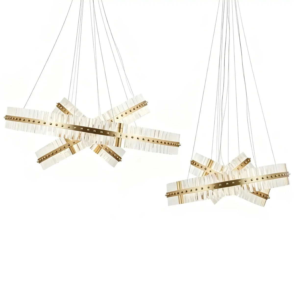 Aquinox 3 - Tier Round Crystal Ring LED Chandelier - 28" DiameterPolished Nickeleverlamps