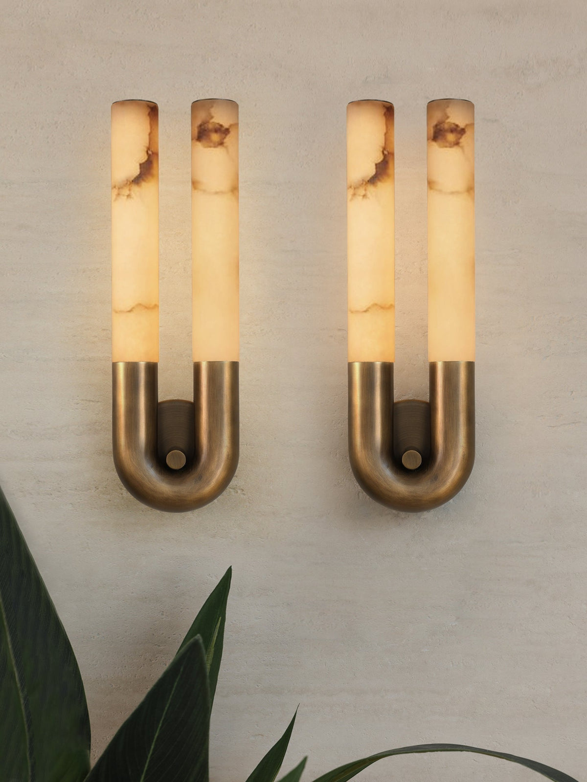 Arch Alabaster Sconce - ∅ 5.5″ x H 17.7″Nickel & WhiteEverlamps