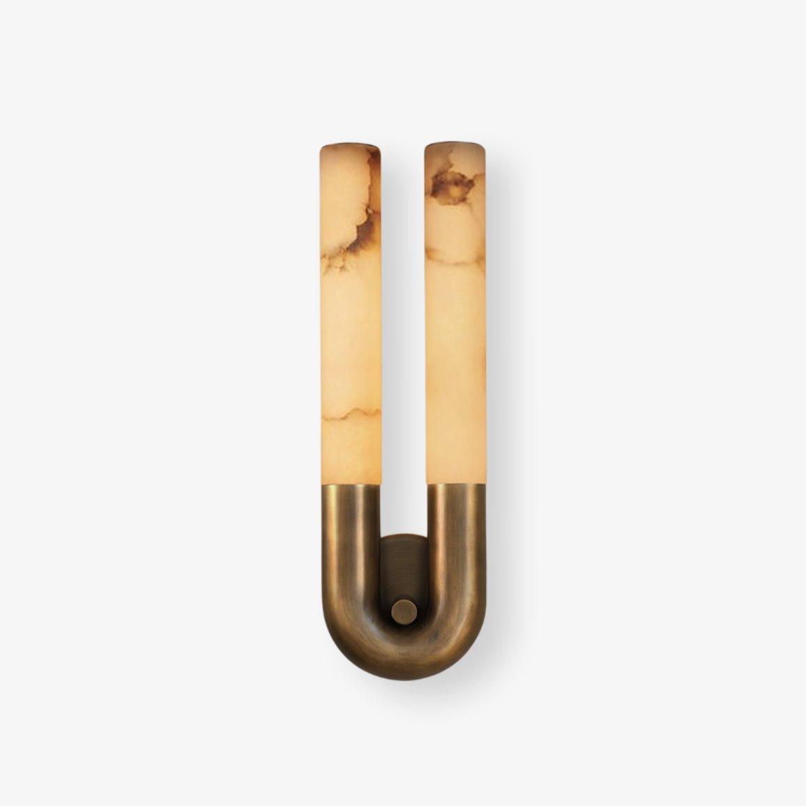 Arch Alabaster Sconce - ∅ 5.5″ x H 17.7″Bronze & WhiteEverlamps