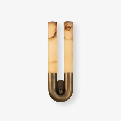 Arch Alabaster Sconce - ∅ 5.5″ x H 17.7″Bronze & WhiteEverlamps