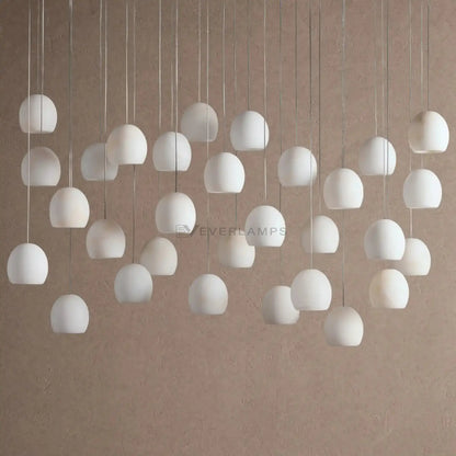 Arica Rectangular Alabaster Chandelier 7/15/30 Light