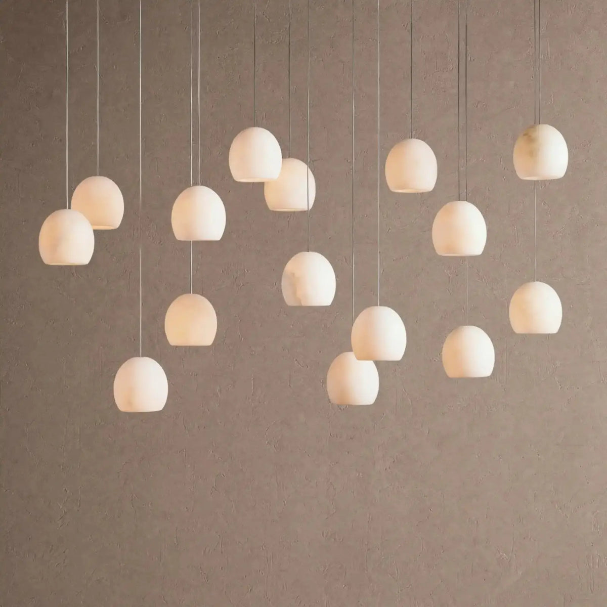 Arica Rectangular Alabaster Chandelier 7/15/30 Light - 15-Light